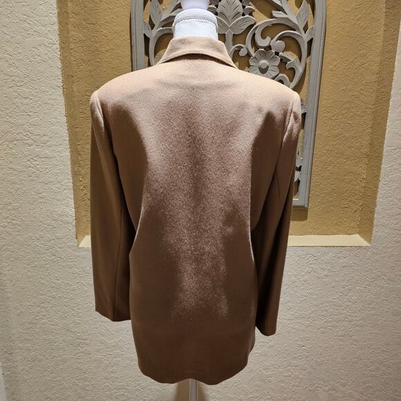 Sag Harbor 12 Wool Oversized Blazer Camel Vintage Quiet Luxury Old Money Chic - Picture 4 of 10